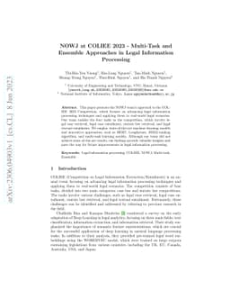 NOWJ at COLIEE 2023 -- Multi-Task and Ensemble Approaches in Legal
  Information Processing
