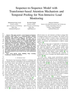 Sequence-to-Sequence Model with Transformer-based Attention Mechanism
  and Temporal Pooling for Non-Intrusive Load Monitoring