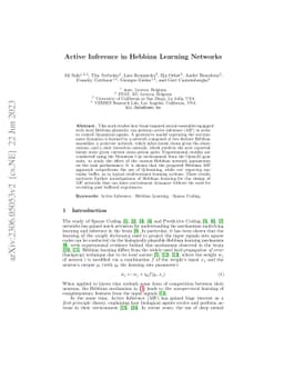 Active Inference in Hebbian Learning Networks