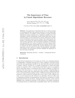 The Importance of Time in Causal Algorithmic Recourse