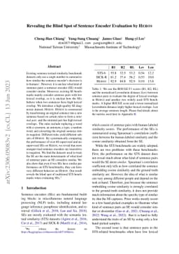 Revealing the Blind Spot of Sentence Encoder Evaluation by HEROS