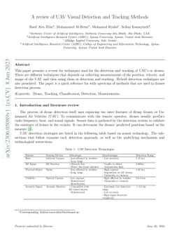 A review of UAV Visual Detection and Tracking Methods