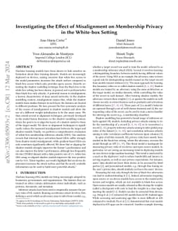 Investigating the Effect of Misalignment on Membership Privacy in the
  White-box Setting