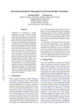 On Search Strategies for Document-Level Neural Machine Translation