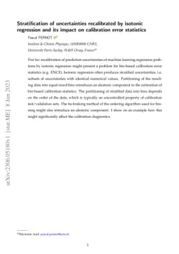 Stratification of uncertainties recalibrated by isotonic regression and
  its impact on calibration error statistics