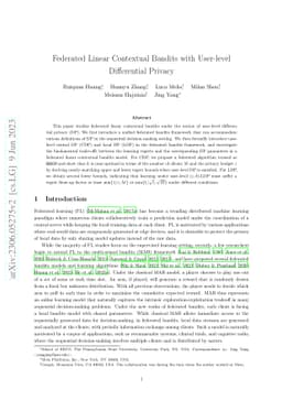 Federated Linear Contextual Bandits with User-level Differential Privacy