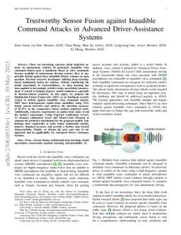Trustworthy Sensor Fusion against Inaudible Command Attacks in Advanced
  Driver-Assistance System
