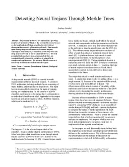 Detecting Neural Trojans Through Merkle Trees