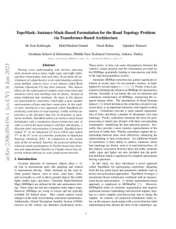 TopoMask: Instance-Mask-Based Formulation for the Road Topology Problem
  via Transformer-Based Architecture