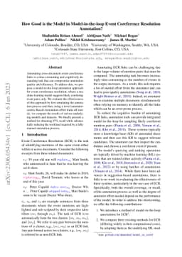 How Good is the Model in Model-in-the-loop Event Coreference Resolution
  Annotation?