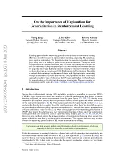 On the Importance of Exploration for Generalization in Reinforcement
  Learning