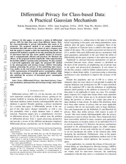 Differential Privacy for Class-based Data: A Practical Gaussian
  Mechanism