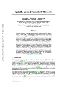 Spatial Re-parameterization for N:M Sparsity