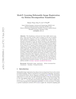 ModeT: Learning Deformable Image Registration via Motion Decomposition
  Transformer