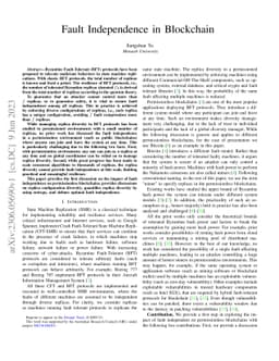 Fault Independence in Blockchain