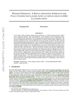 Weight Freezing: A Regularization Approach for Fully Connected Layers
  with an Application in EEG Classification