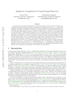 Adaptivity Complexity for Causal Graph Discovery