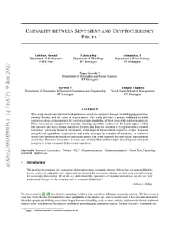 Causality between Sentiment and Cryptocurrency Prices