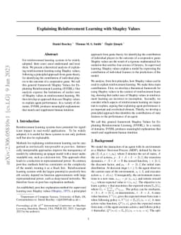 Explaining Reinforcement Learning with Shapley Values