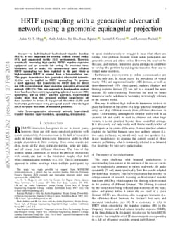 HRTF upsampling with a generative adversarial network using a gnomonic
  equiangular projection