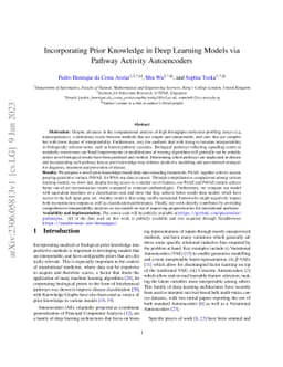 Incorporating Prior Knowledge in Deep Learning Models via Pathway
  Activity Autoencoders