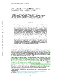 Can Large Language Models Infer Causation from Correlation?