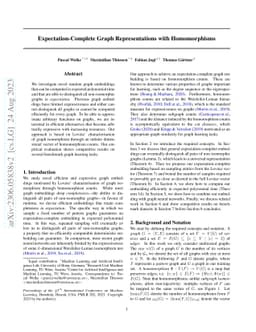 Expectation-Complete Graph Representations with Homomorphisms