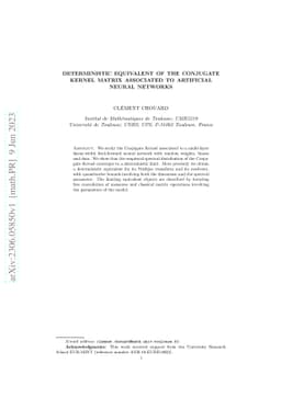 Deterministic equivalent of the Conjugate Kernel matrix associated to
  Artificial Neural Networks