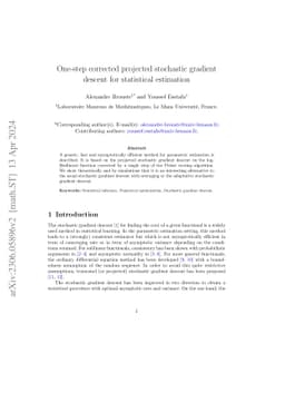 One-step corrected projected stochastic gradient descent for statistical
  estimation