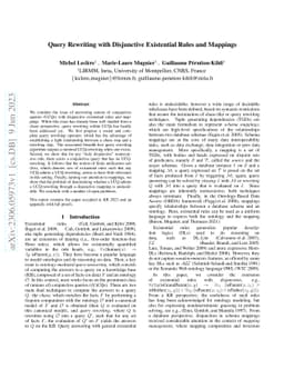 Query Rewriting with Disjunctive Existential Rules and Mappings