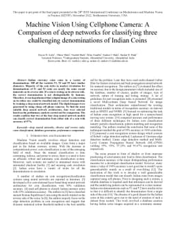 Machine Vision Using Cellphone Camera: A Comparison of deep networks for
  classifying three challenging denominations of Indian Coins
