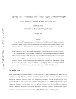 Trapping LLM Hallucinations Using Tagged Context Prompts