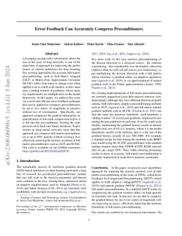 Error Feedback Can Accurately Compress Preconditioners