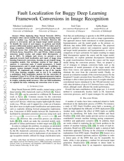 Fault Localization for Buggy Deep Learning Framework Conversions in
  Image Recognition
