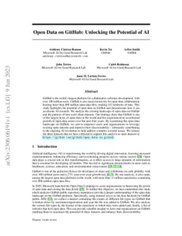 Open Data on GitHub: Unlocking the Potential of AI