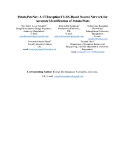 PotatoPestNet: A CTInceptionV3-RS-Based Neural Network for Accurate
  Identification of Potato Pests