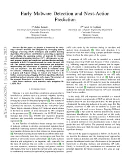 Early Malware Detection and Next-Action Prediction