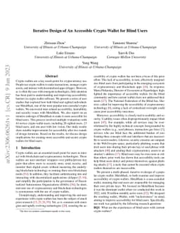 Iterative Design of An Accessible Crypto Wallet for Blind Users
