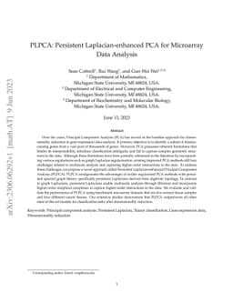 PLPCA: Persistent Laplacian Enhanced-PCA for Microarray Data Analysis