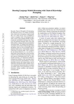 Boosting Language Models Reasoning with Chain-of-Knowledge Prompting
