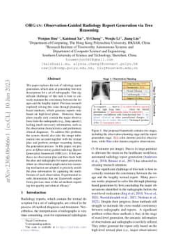 ORGAN: Observation-Guided Radiology Report Generation via Tree Reasoning