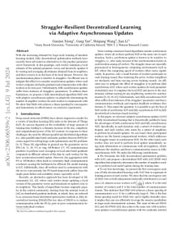 Straggler-Resilient Decentralized Learning via Adaptive Asynchronous
  Updates