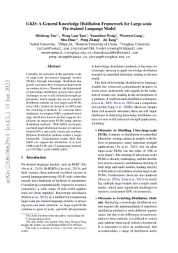 GKD: A General Knowledge Distillation Framework for Large-scale
  Pre-trained Language Model