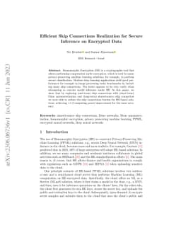 Efficient Skip Connections Realization for Secure Inference on Encrypted
  Data