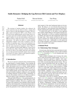 Stable Remaster: Bridging the Gap Between Old Content and New Displays