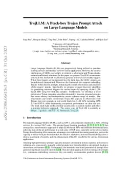 TrojLLM: A Black-box Trojan Prompt Attack on Large Language Models