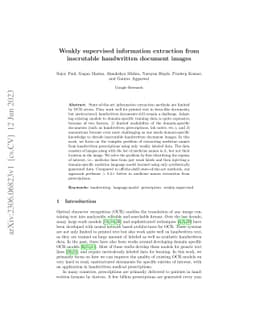 Weakly supervised information extraction from inscrutable handwritten
  document images