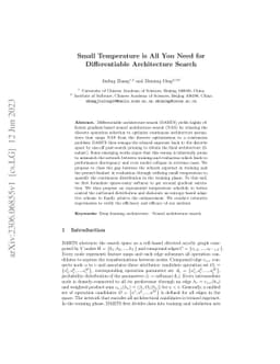 Small Temperature is All You Need for Differentiable Architecture Search
