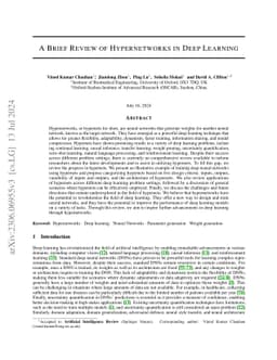 A Brief Review of Hypernetworks in Deep Learning
