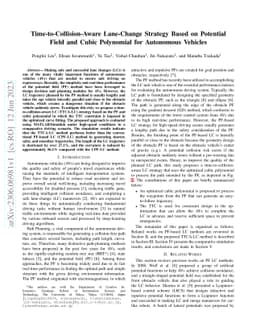 Time-to-Collision-Aware Lane-Change Strategy Based on Potential Field
  and Cubic Polynomial for Autonomous Vehicles